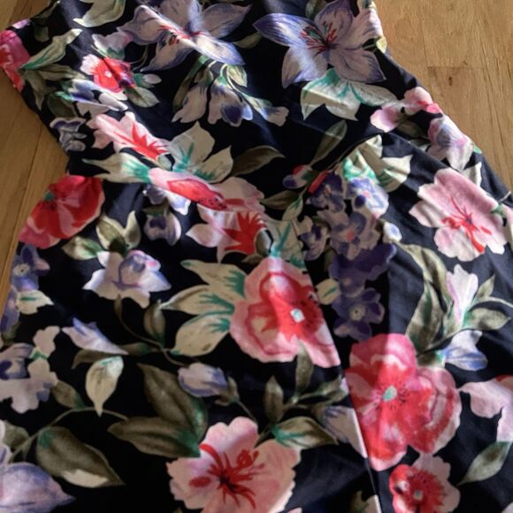 Blair Swimwear Swim Suit 1 Piece Blue Floral Boy Shorts Size 10 VTG  EUC - Picture 2 of 8